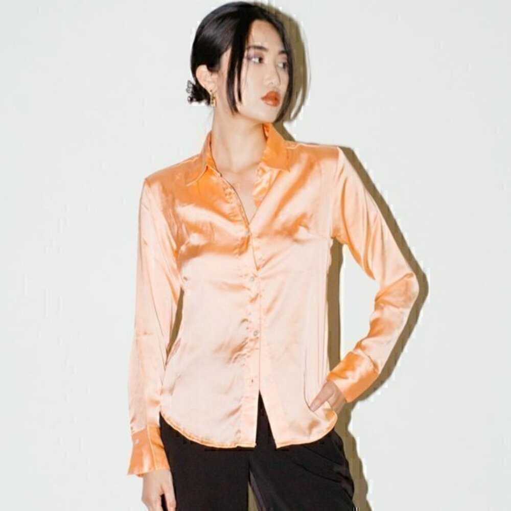 PASTICHE Galaxi Satin Button-Down Shirt